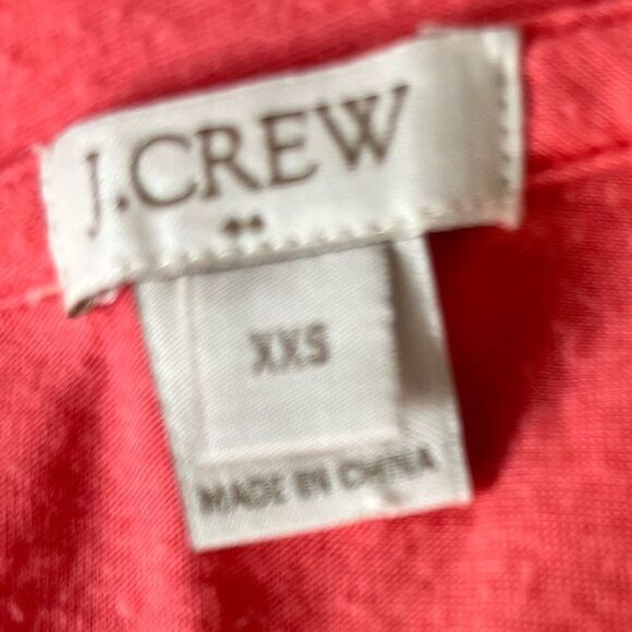 J Crew coral scoop neck tank top with crochet overlay, size XXS - Picture 5 of 5